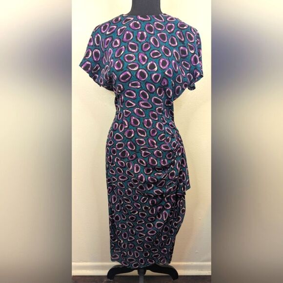 VTG 80s Maximalist Retro Pop Art Phoebe Polka Dot Cocktail Mad Men Dress 4 - Picture 1 of 8